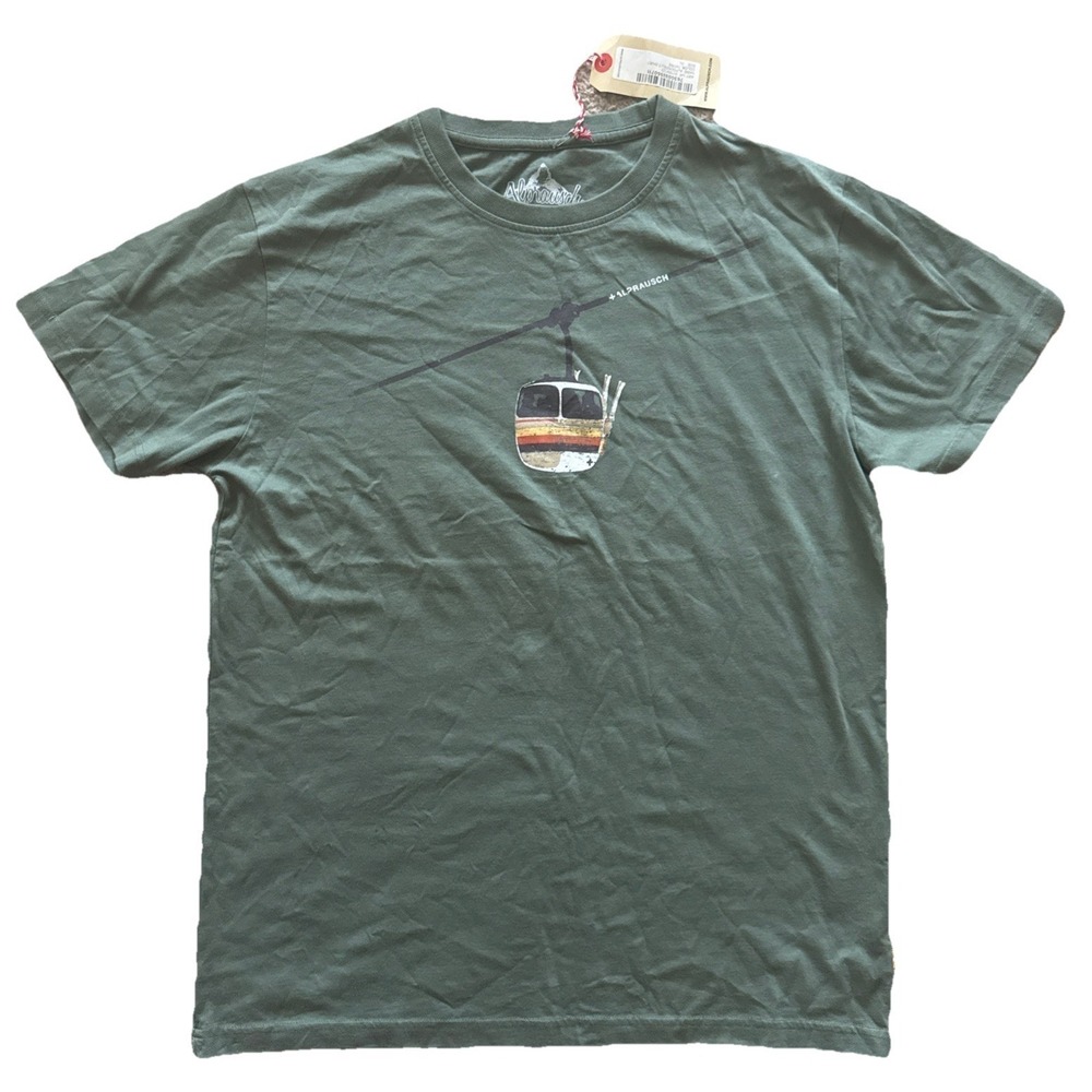 Alprausch Switzerland Gondola T-Shirt Green Men's Size‎ XL